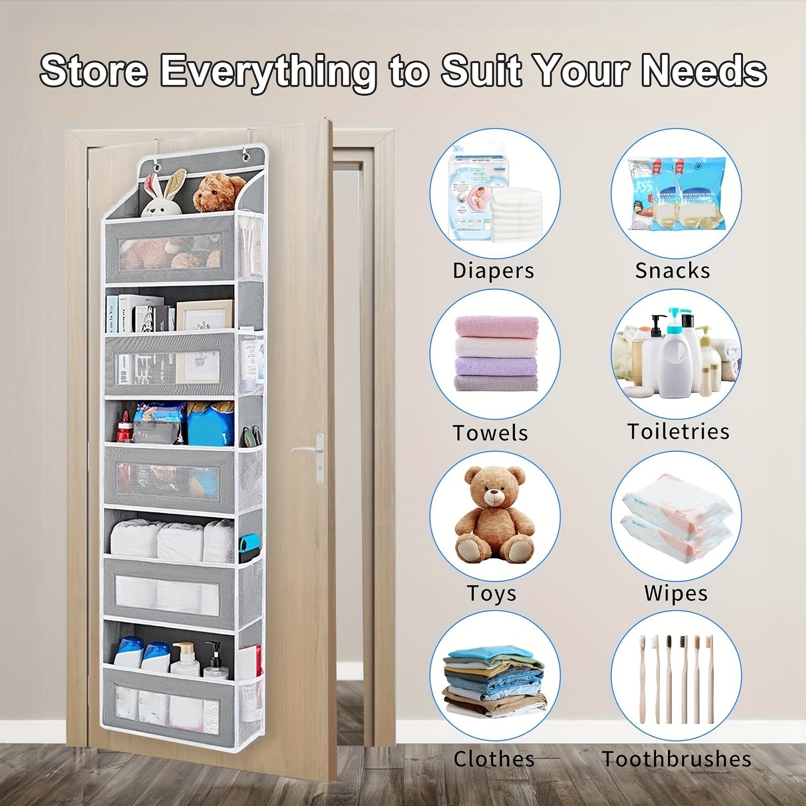 Organizzatore di Stoccaggio Appeso con 3 Livelli – Pratico e Spazioso per Qualsiasi Stanza