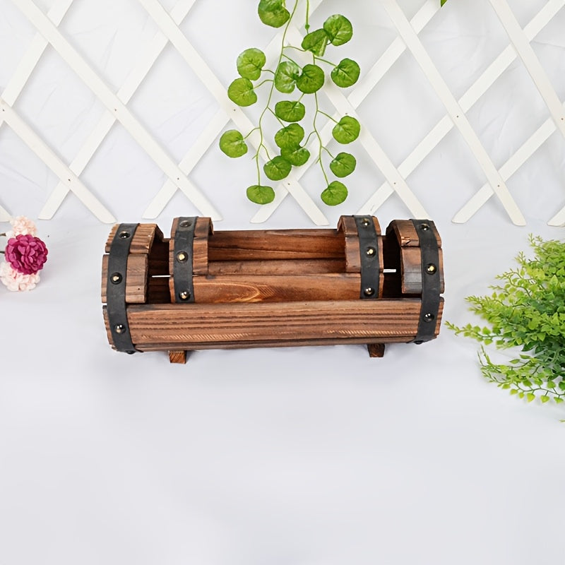 Set di Vasi in Legno Vintage – Un Colpo d'Occhio Audace per Interni ed Esterni