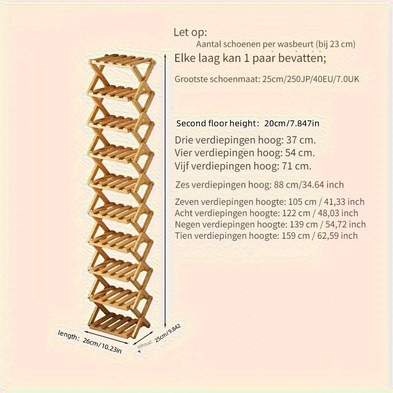 Scarpiera Funzionale in Bambù – Compatta e Flessibile per Spazi Ridotti