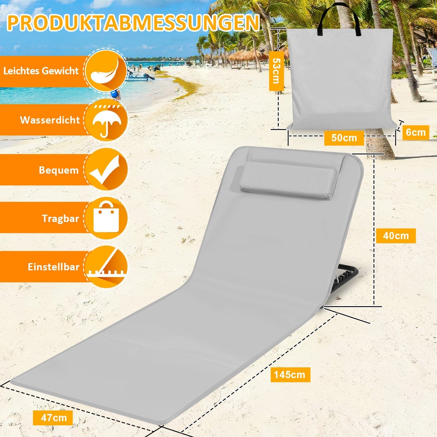 RelaxMate Lettino da Spiaggia Portatile – Comfort e Convenienza in Movimento