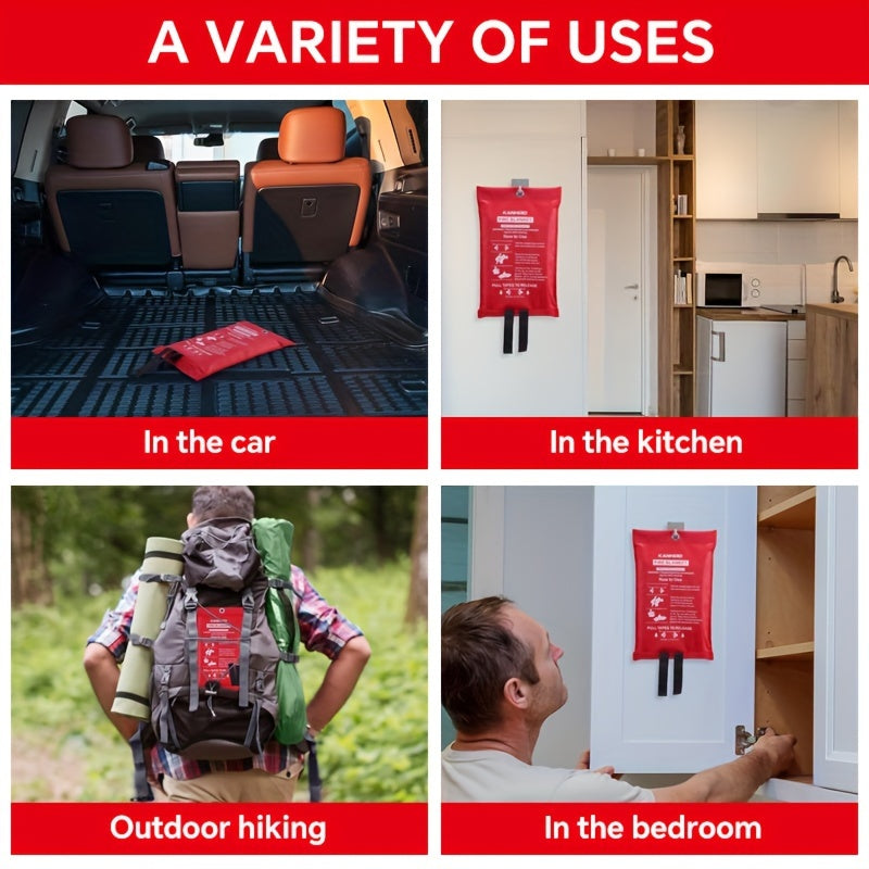 Coperta Antincendio di Emergenza per Famiglie e Aziende – Coperta Antincendio Ignifuga per Cucina, Ufficio e Auto