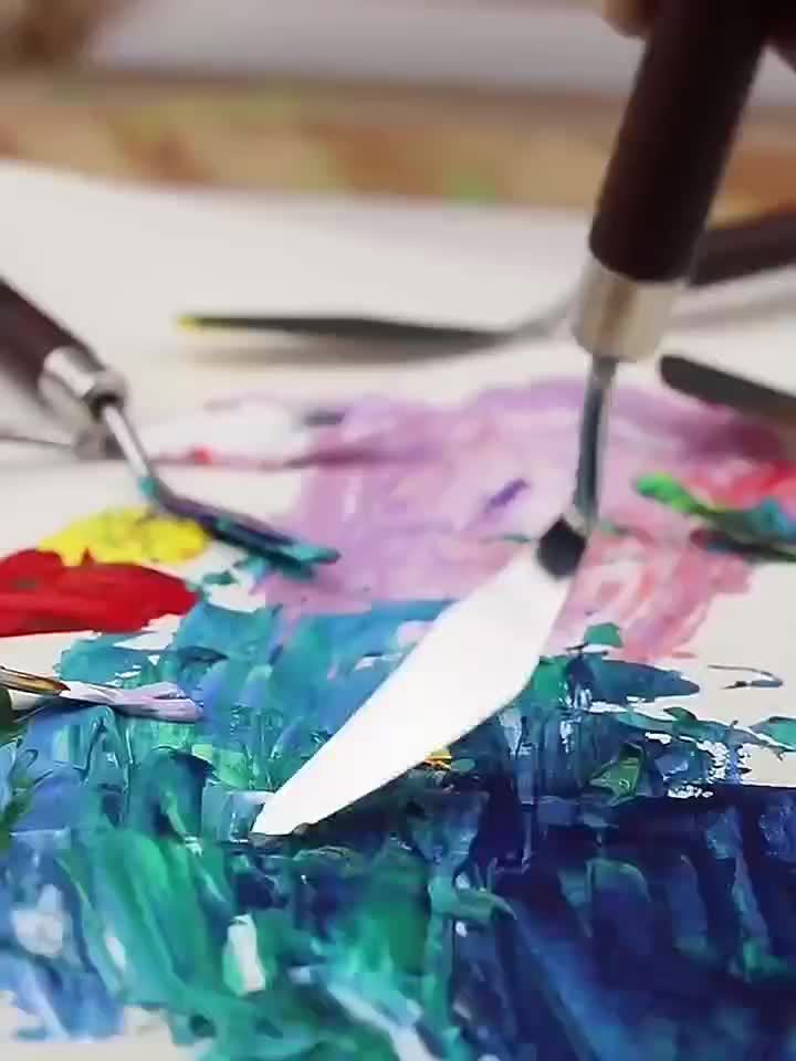 Set di 7 Spatole in Acciaio Inossidabile – Per Pittura e Mischiare Colori