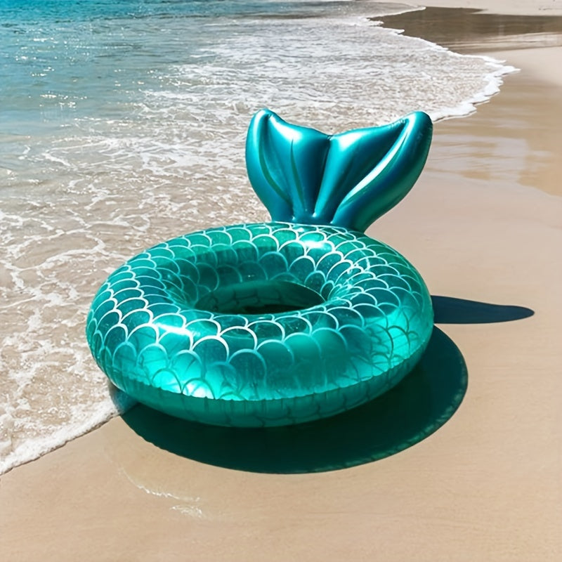 Float gonfiabile a forma di conchiglia di sirena – Design ergonomico con cuscino