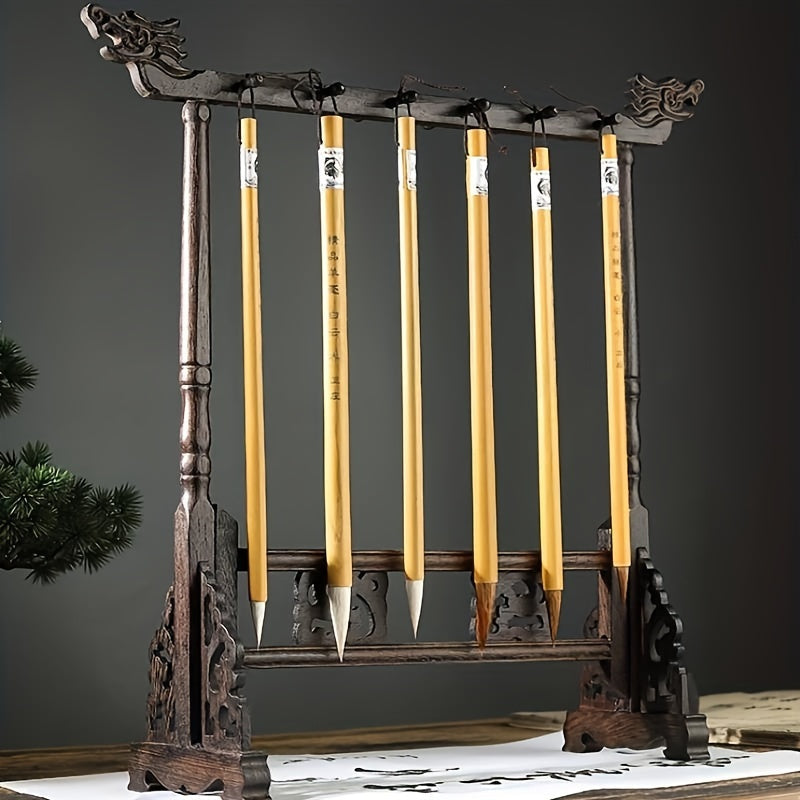 Supporto per Pennelli di Calligrafia Tradizionale Elegante – Fatto a Mano con 12 Slot