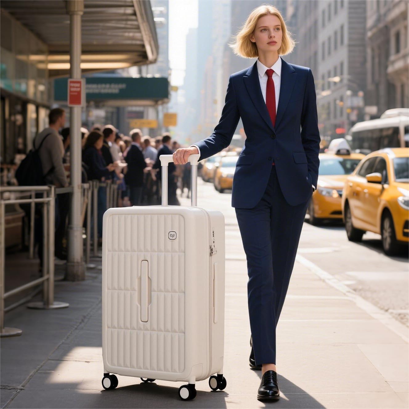 Valigia Rigida Grande 26" con 8 Ruote Girevoli – Giallo Formaggio