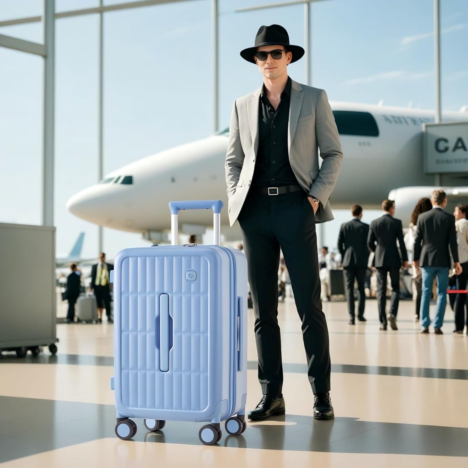 Valigia Rigida Grande 26" con 8 Ruote Girevoli – Giallo Formaggio