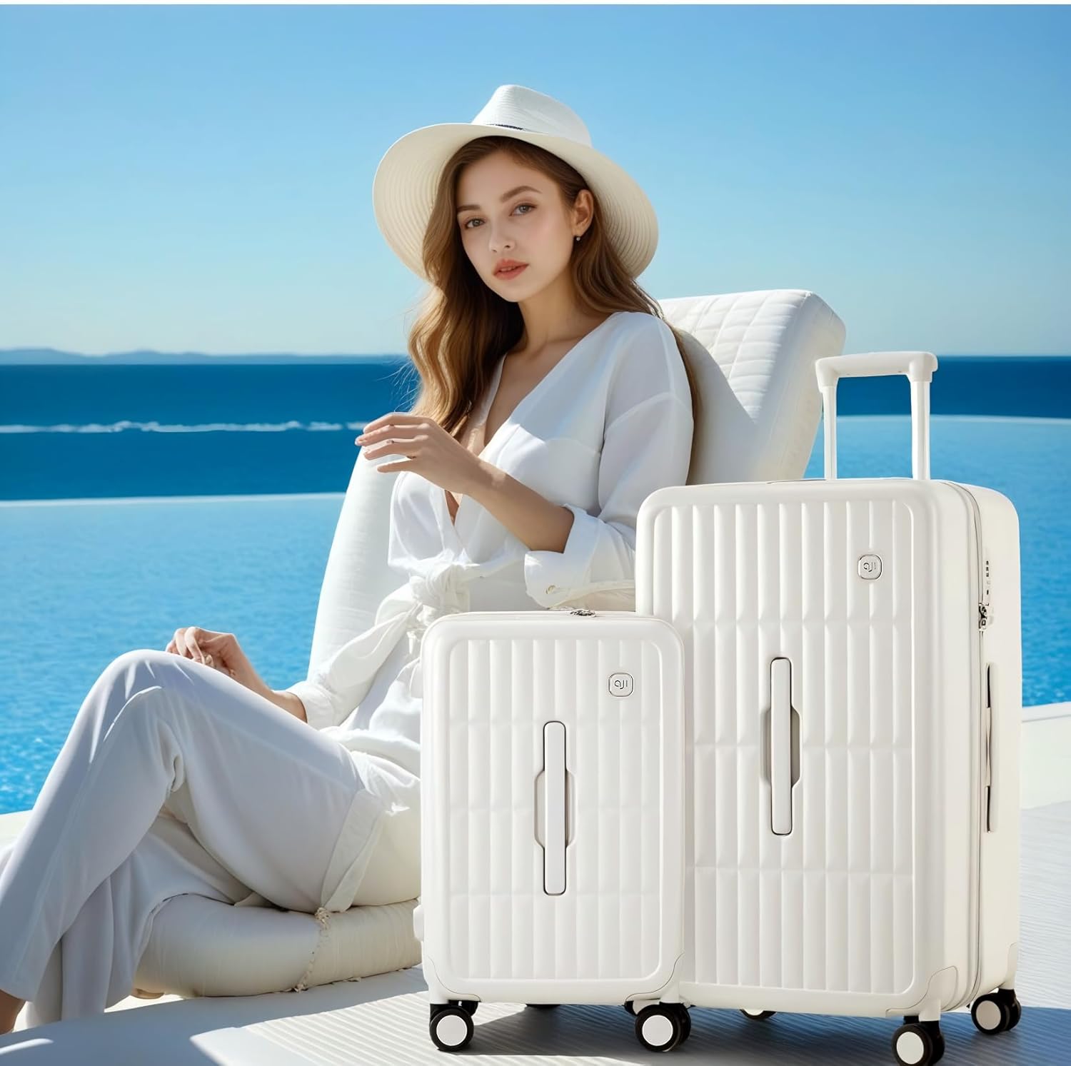 Valigia Rigida Grande 26" con 8 Ruote Girevoli – Giallo Formaggio