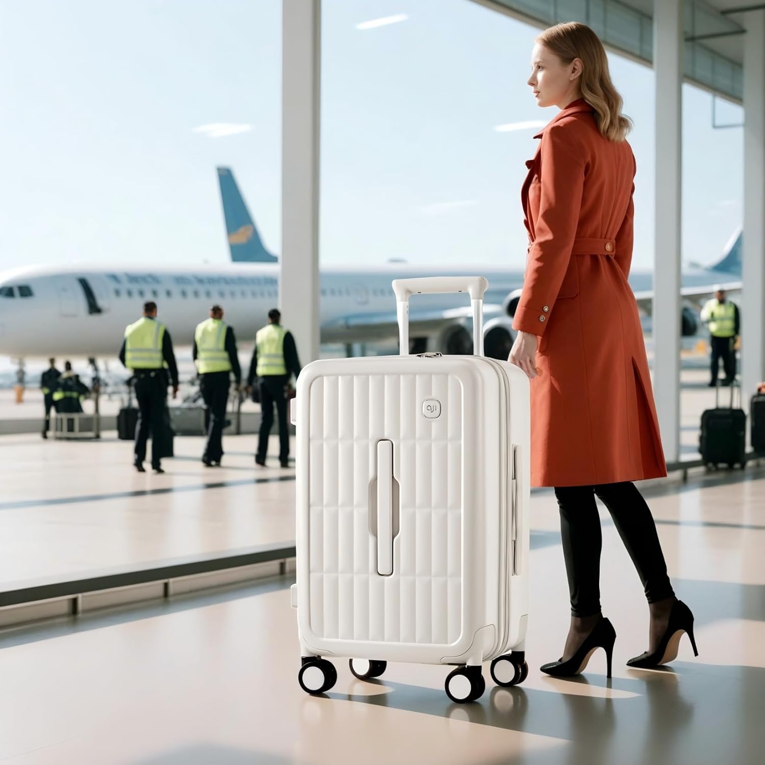 Valigia Rigida Grande 26" con 8 Ruote Girevoli – Giallo Formaggio