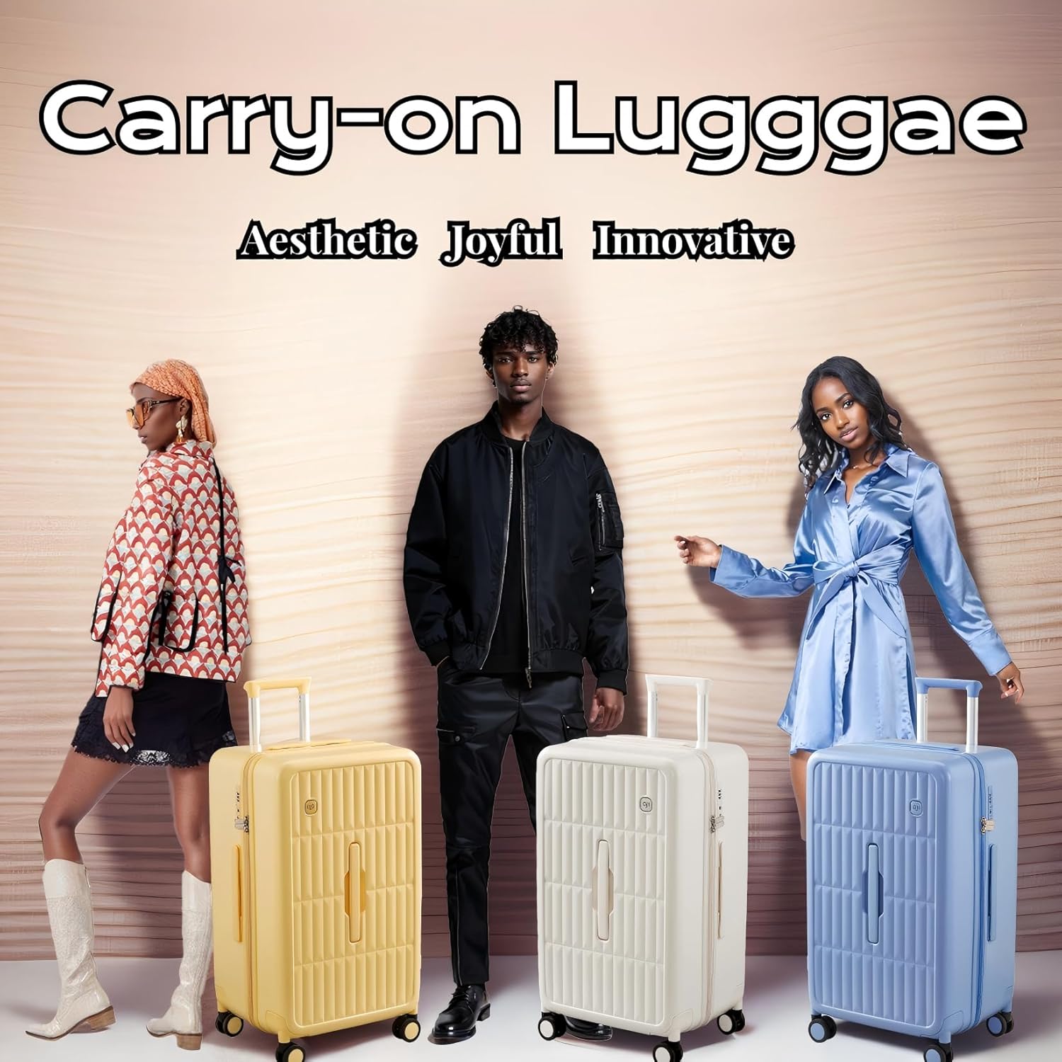 Valigia Rigida Grande 26" con 8 Ruote Girevoli – Giallo Formaggio