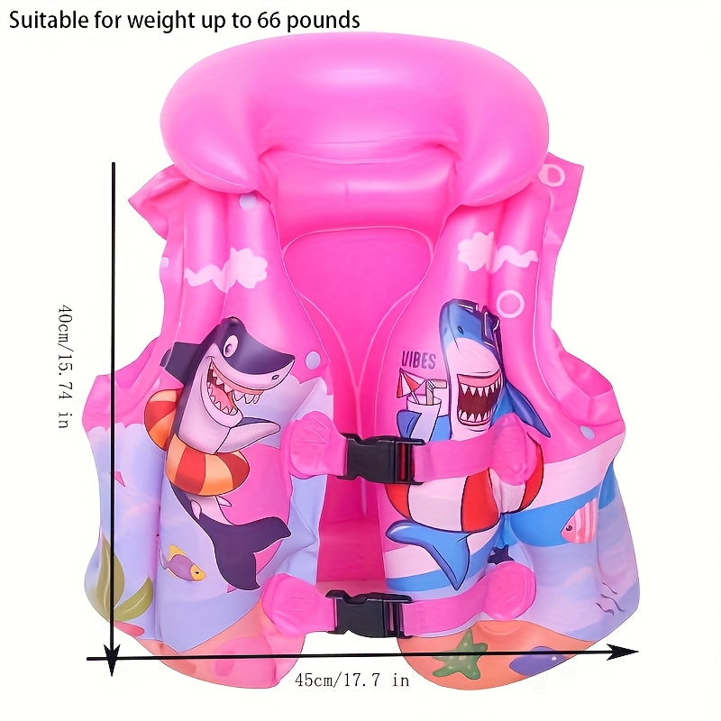 Gilet da Nuoto per Bambini con Stampa Squalo – Comodo e Sicuro per Divertimento in Acqua