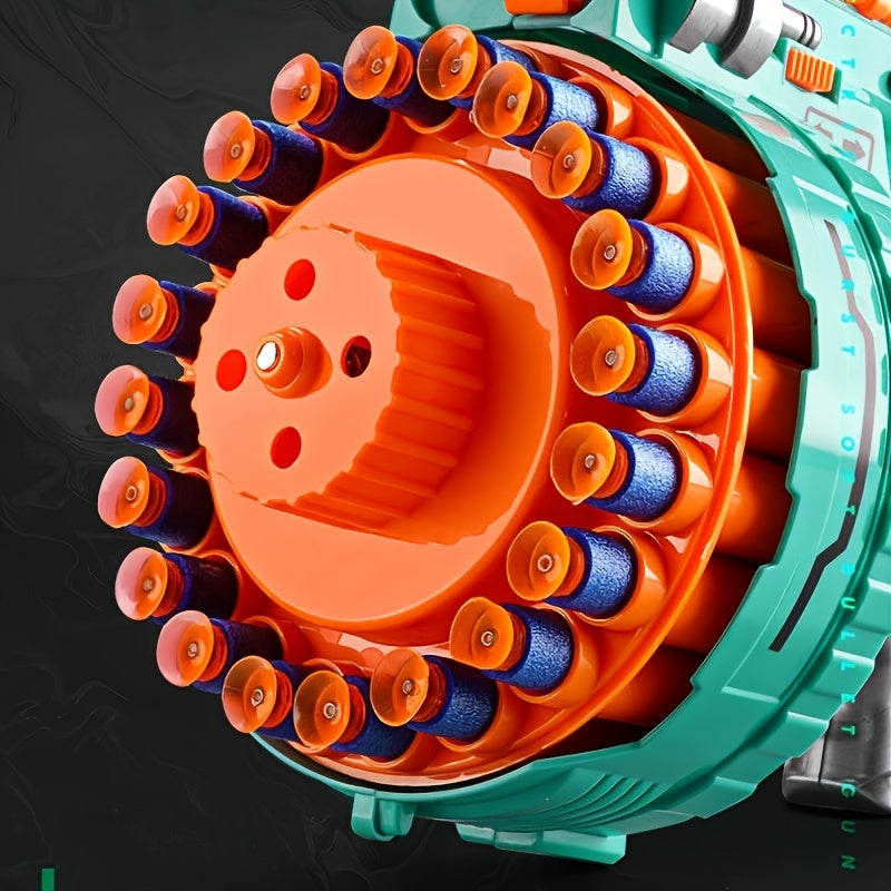 Blaster Automatico di Schiuma – Pistola Turchese con 40 Palline di Schiuma per Gioco Divertente