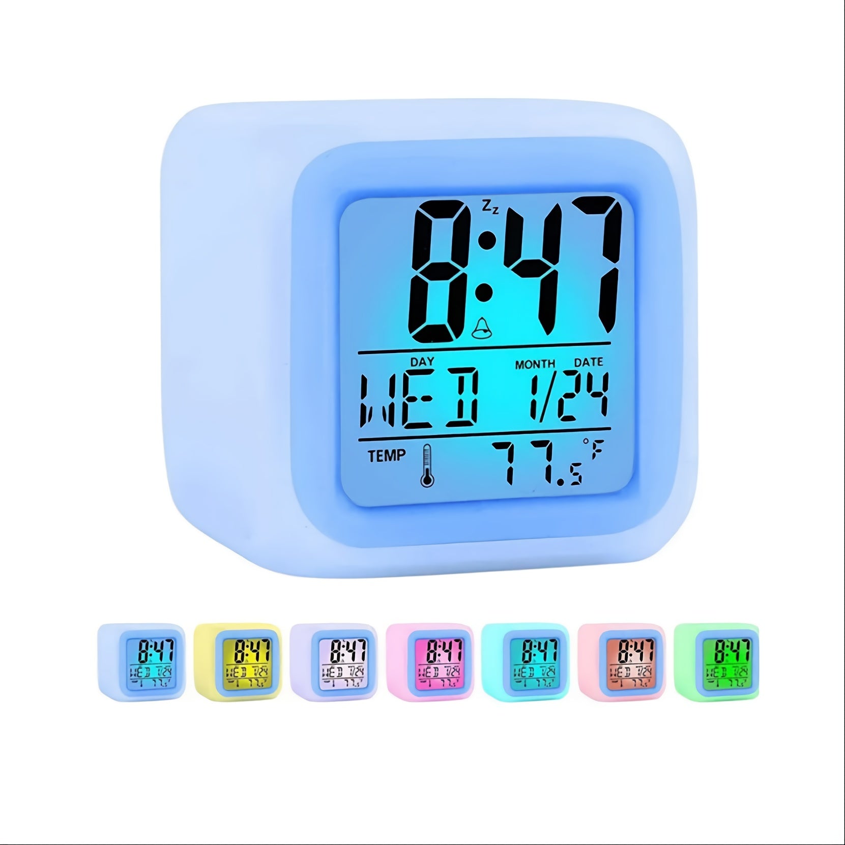 Orologio Alarm Digitale LED – Display della Temperatura e Previsione Meteo, Funzione Silenziosa