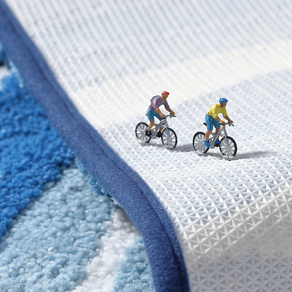 Tappeto da Bagno Geometrico – Assorbente e Morbido con Retro Antiscivolo