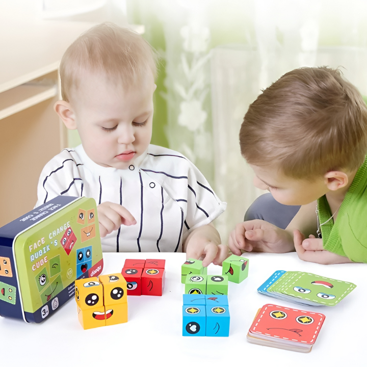 Set di Blocchi Montessori ExpressionBlox | Puzzle delle Emozioni e Gioco da Tavolo per Bambini