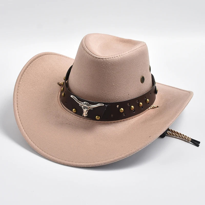 Cappello da Cowboy | Modello Classico | Pelle Vegana & Fascia Intrecciata