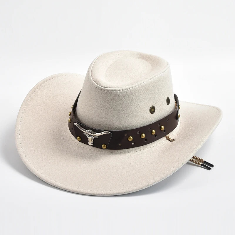 Cappello da Cowboy | Modello Classico | Pelle Vegana & Fascia Intrecciata