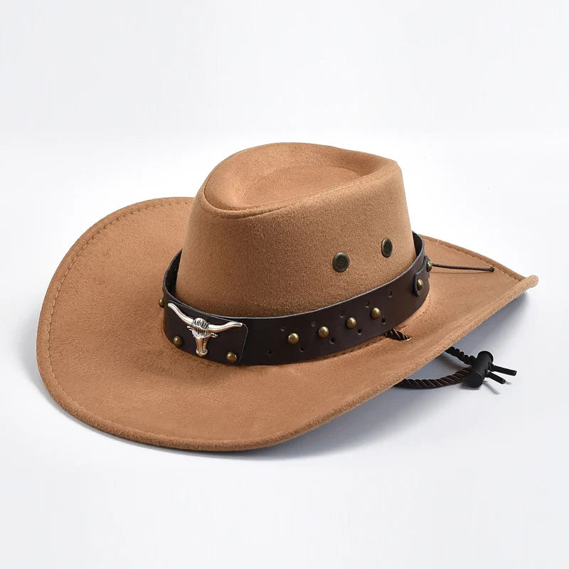 Cappello da Cowboy | Modello Classico | Pelle Vegana & Fascia Intrecciata