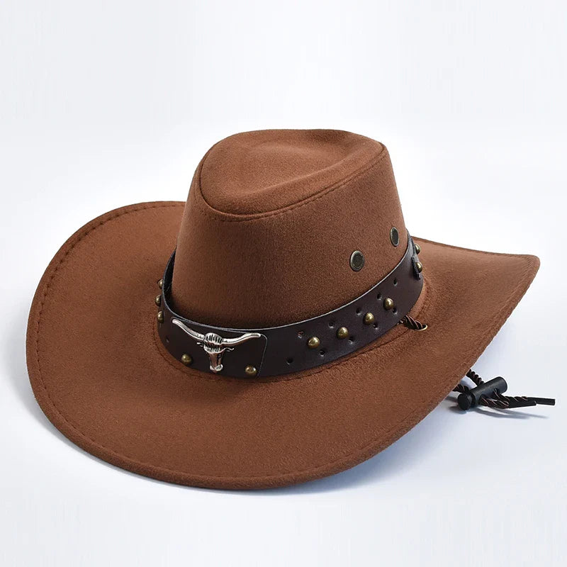 Cappello da Cowboy | Modello Classico | Pelle Vegana & Fascia Intrecciata