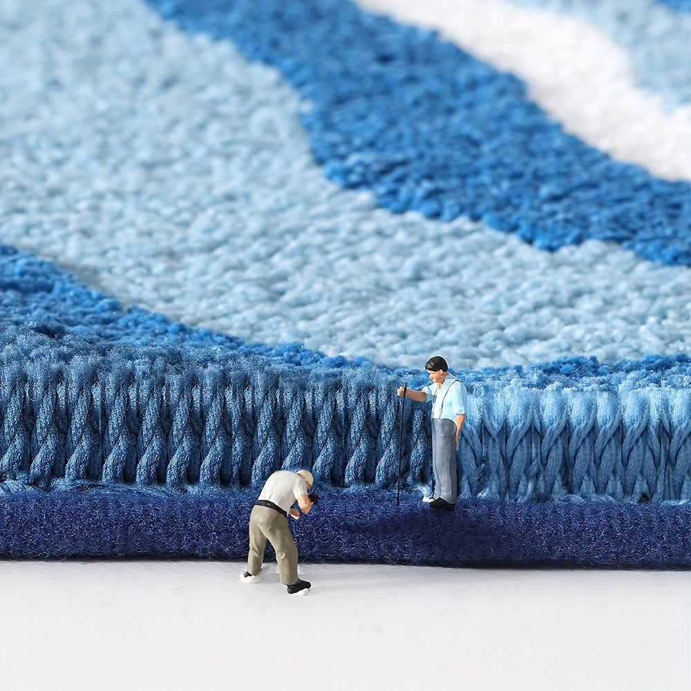 Tappeto da Bagno Geometrico – Assorbente e Morbido con Retro Antiscivolo