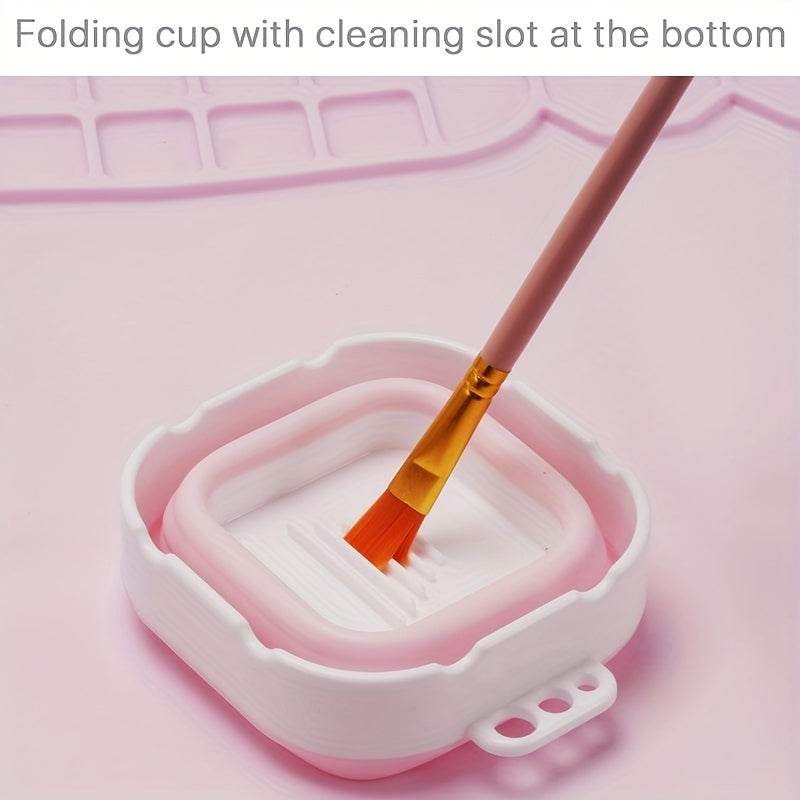 Tappetino da Pittura in Silicone con Paletta e Supporto per Pennelli – Durevole e Flessibile