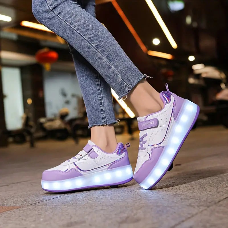 Scivola con Stile con Velo – Sneakers con Ruote e Suole Illuminanti