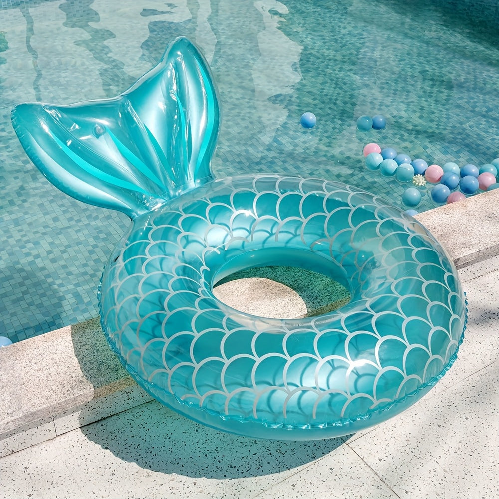 Float gonfiabile a forma di conchiglia di sirena – Design ergonomico con cuscino