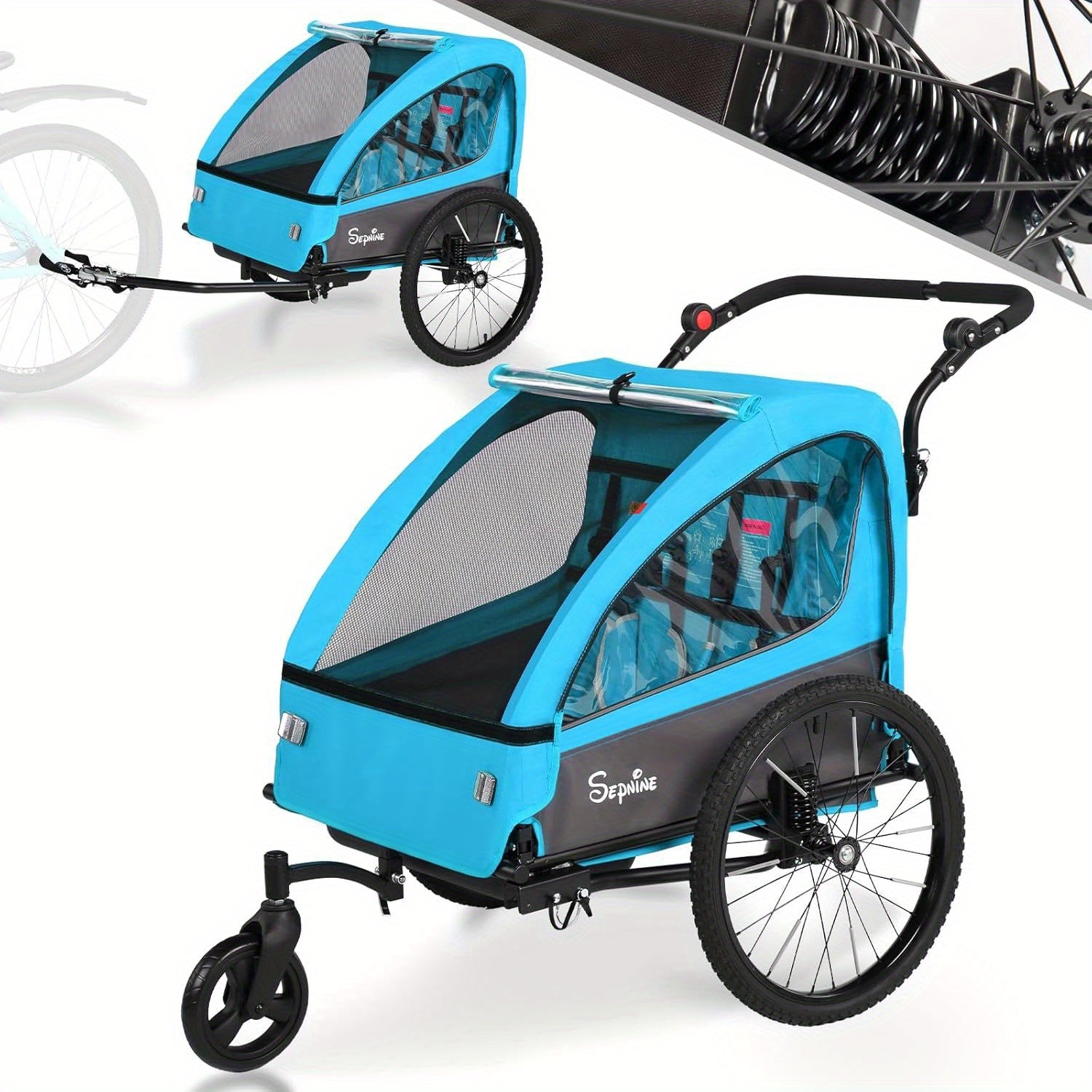 Caravan per Bicicletta FlexiRide 2-in-1 – Confortevole e Pieghevole per Due Persone