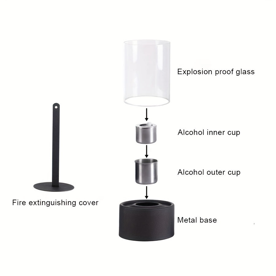 Fuoco da Tavolo Rustico – Stufa Portatile a Combustibile per Uso Interno ed Esterno