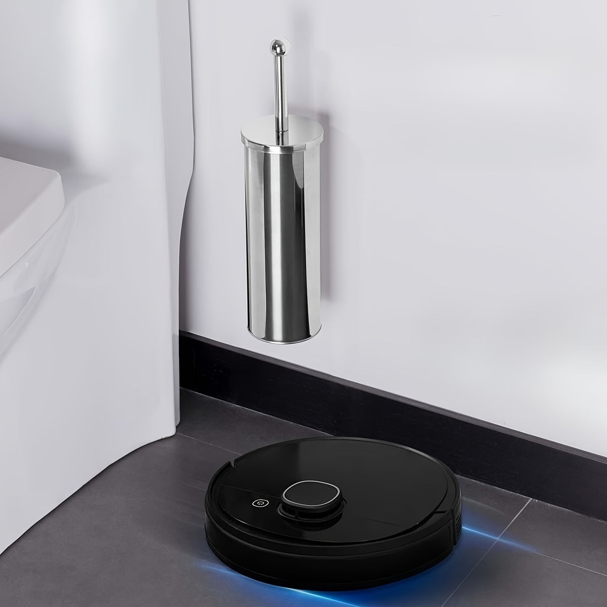 Spazzola per Toilette con Manico Lungo e Supporto Igienico – Durevole e Elegante