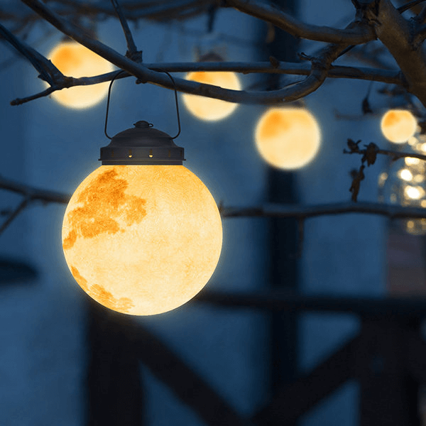 Lampada da esterno a sospensione LED - Metallo dorato e resina