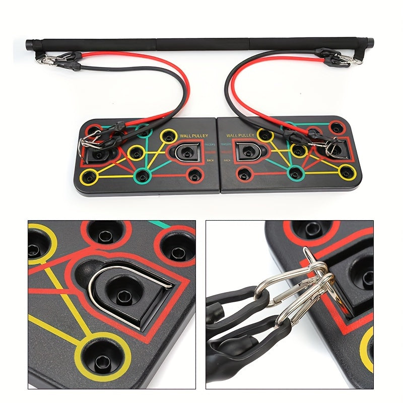 Set di plank per flessioni con maniglie, bande di resistenza e accessori – ideale per petto e addominali