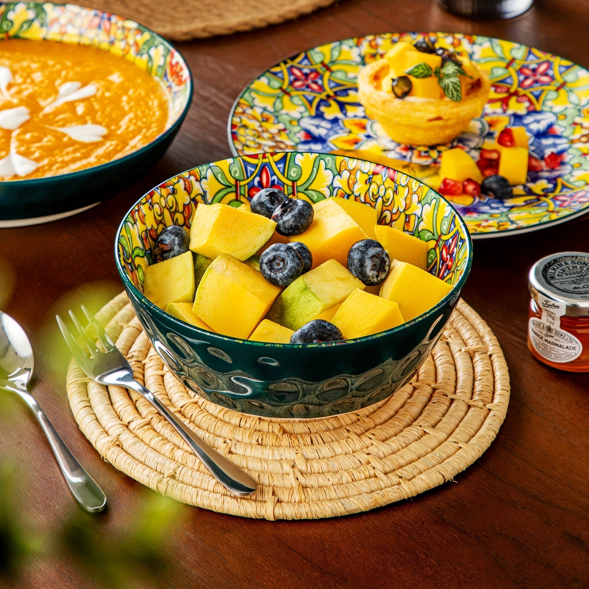 Set da Pranzo da 24 Pezzi – Ceramica in Stile Bohemien