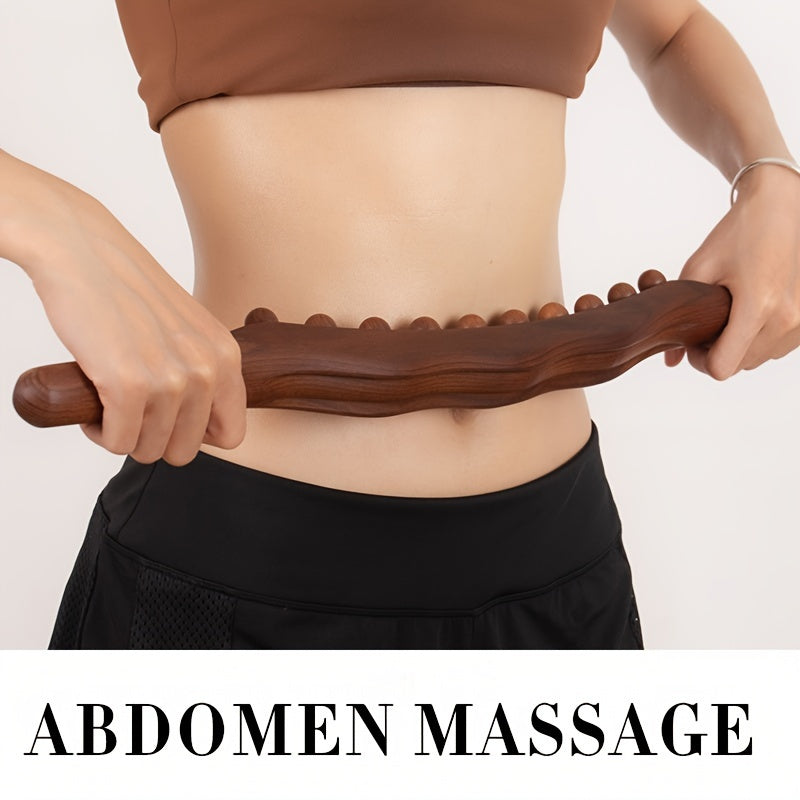 Bastone da Massaggio in Legno con 31 Perle – Rilassamento Muscolare Profondo