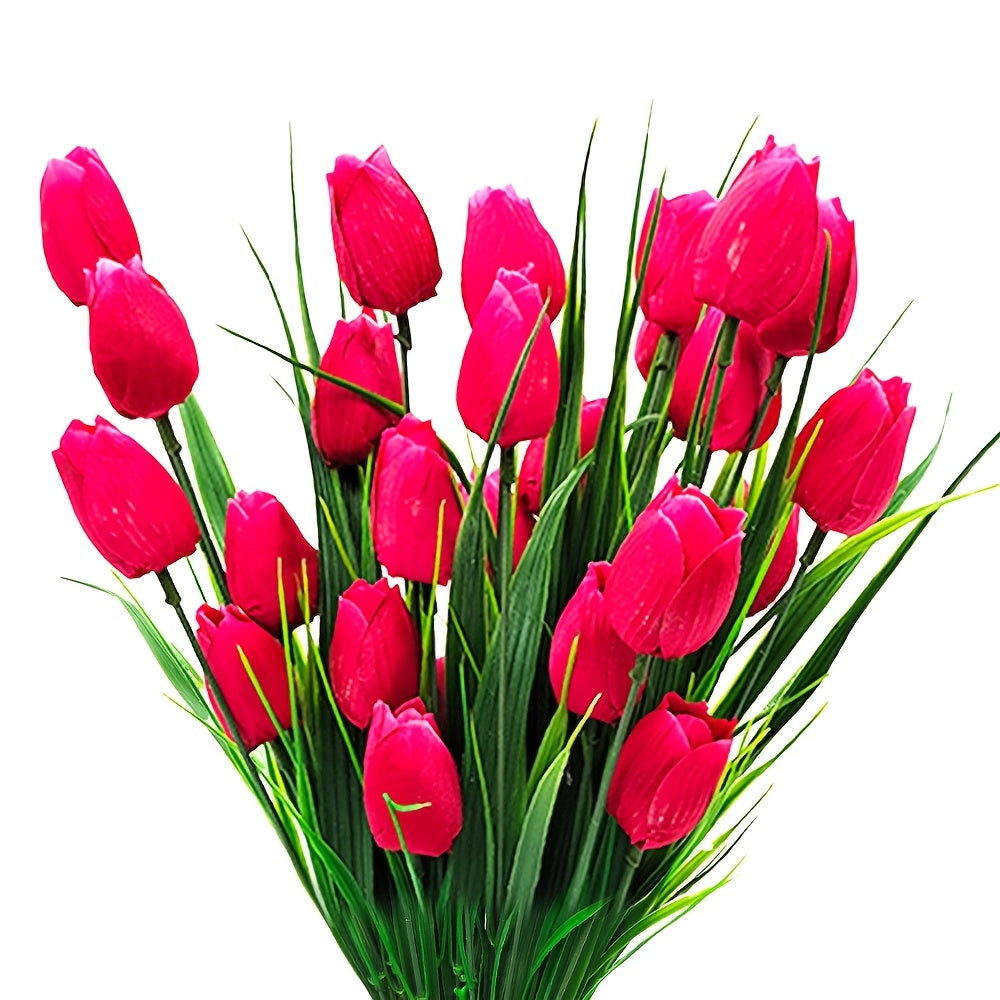 Set di 6 Mazzi di Tulipani Artificiali – Resistenti ai UV e Realistici per Decorazione di Giardini e Interni