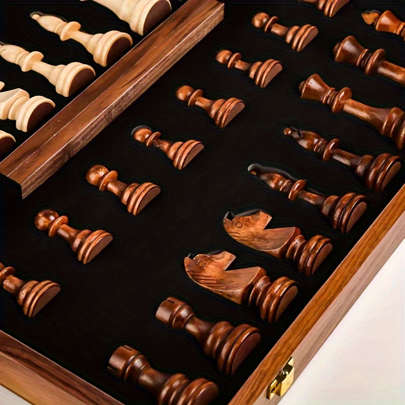 EchelonMaster Scacchiera in Legno | Scacchiera in noce artigianale con pezzi da gioco di alta qualità