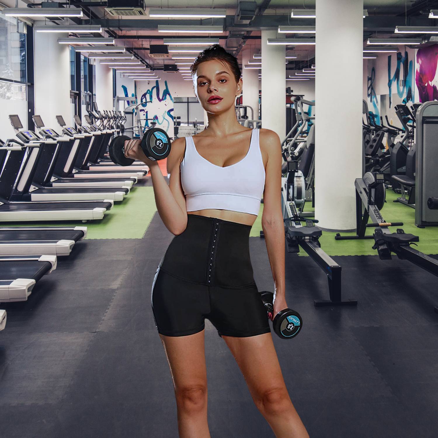 Pantaloni da Sauna a Vita Alta con Trainer per Vita - SweatSculpt