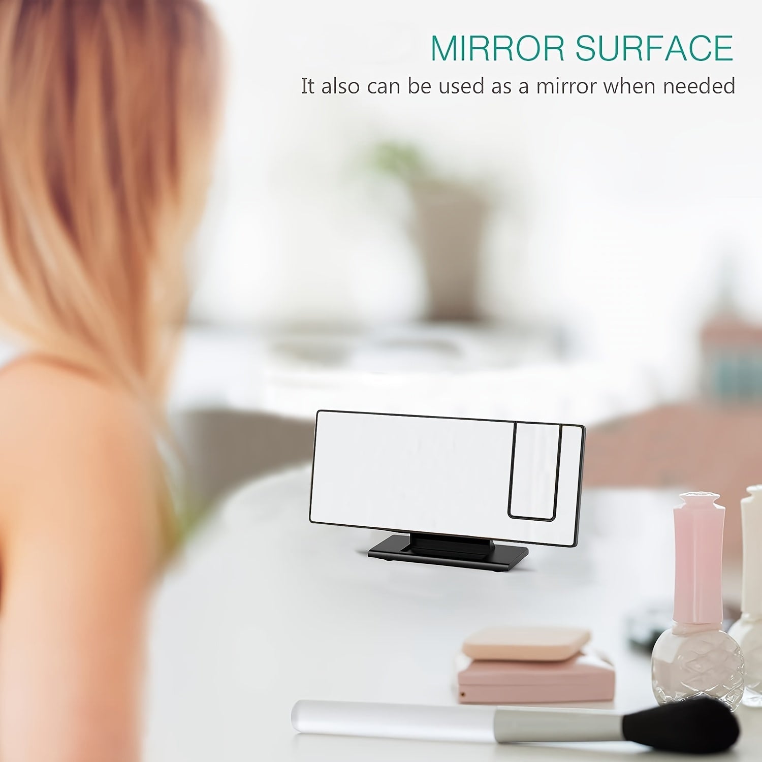 Orologio Sveglia con Proiezione LED e Proiezione Regolabile a 180° – Display Chiaro e Funzione Snooze per Camera da Letto o Ufficio