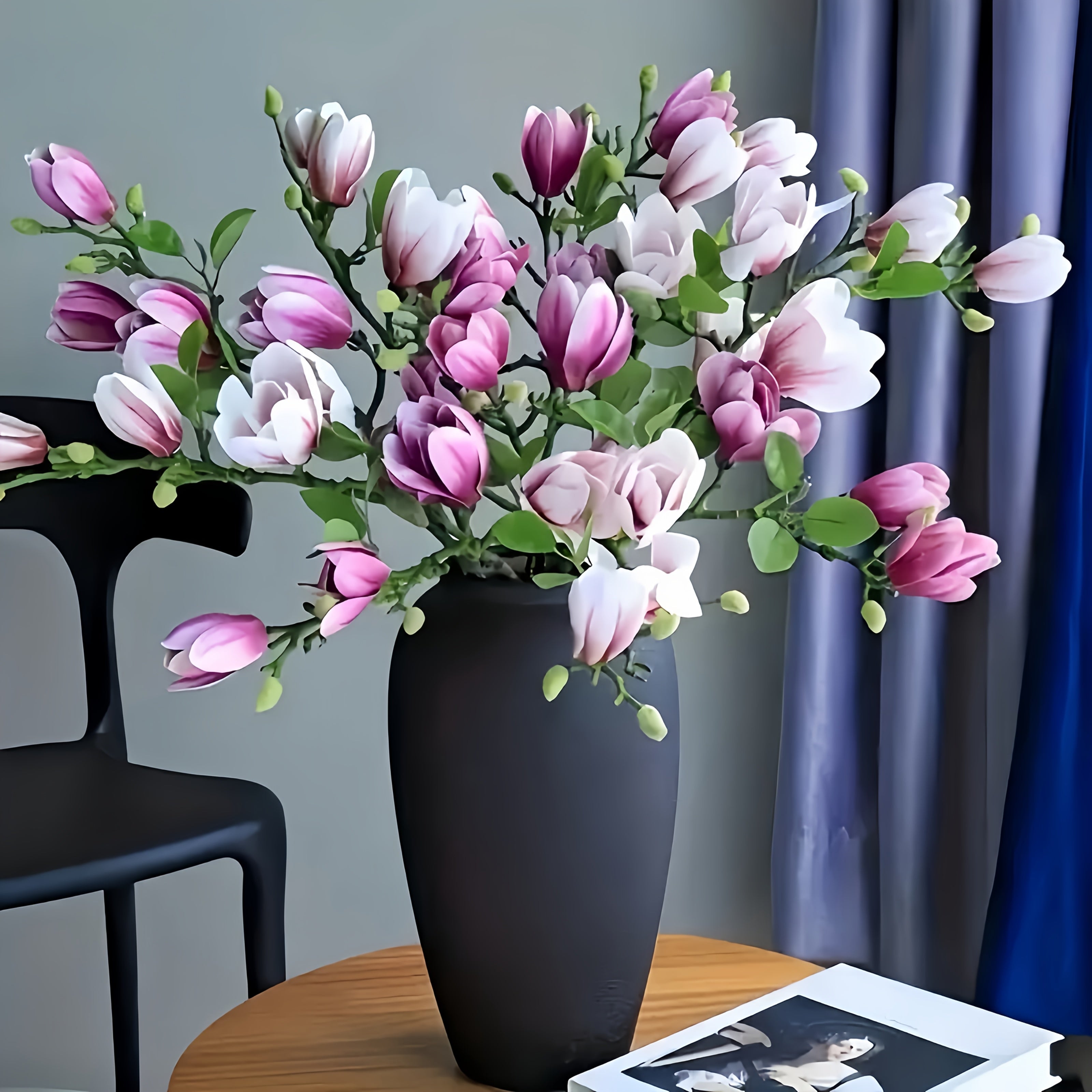 Set di 4 Fiori di Magnolia Realistici – Eleganti e Senza Tempo per Matrimoni e Decorazioni di Lusso