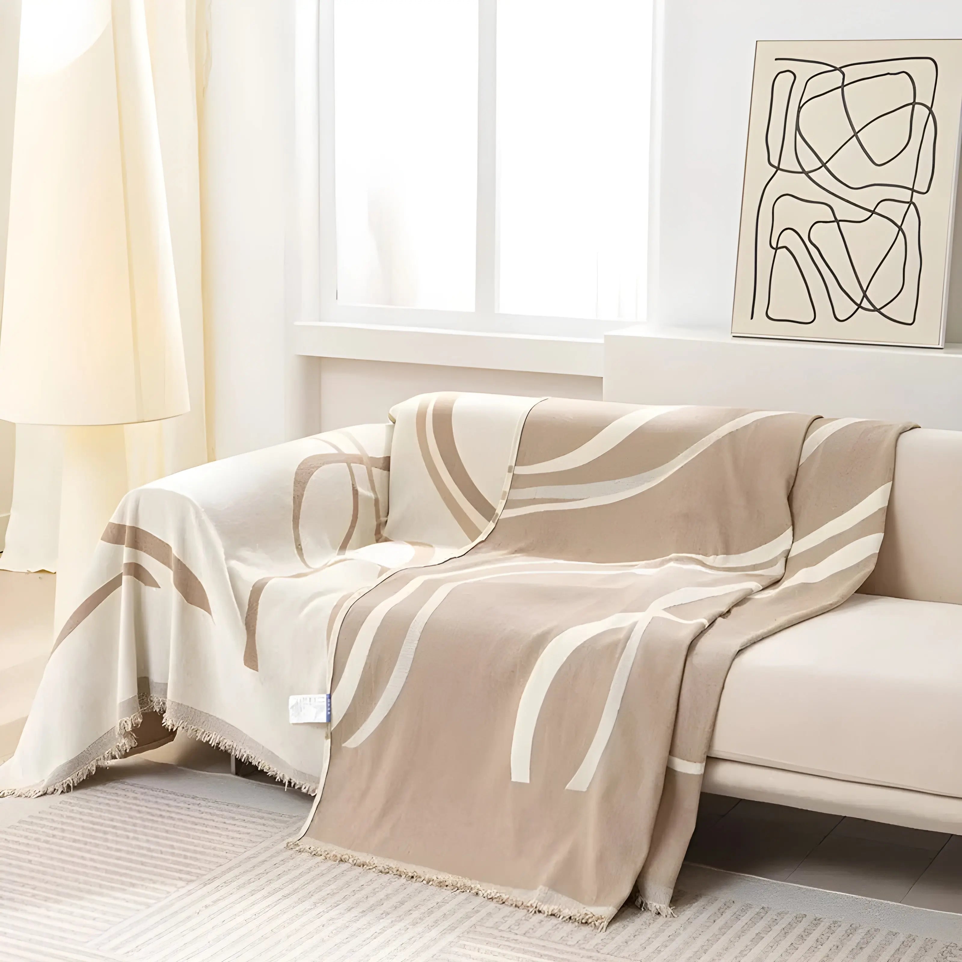 Copertura per Divano in Chenille/Cotone Reversibile – LuxeCasa