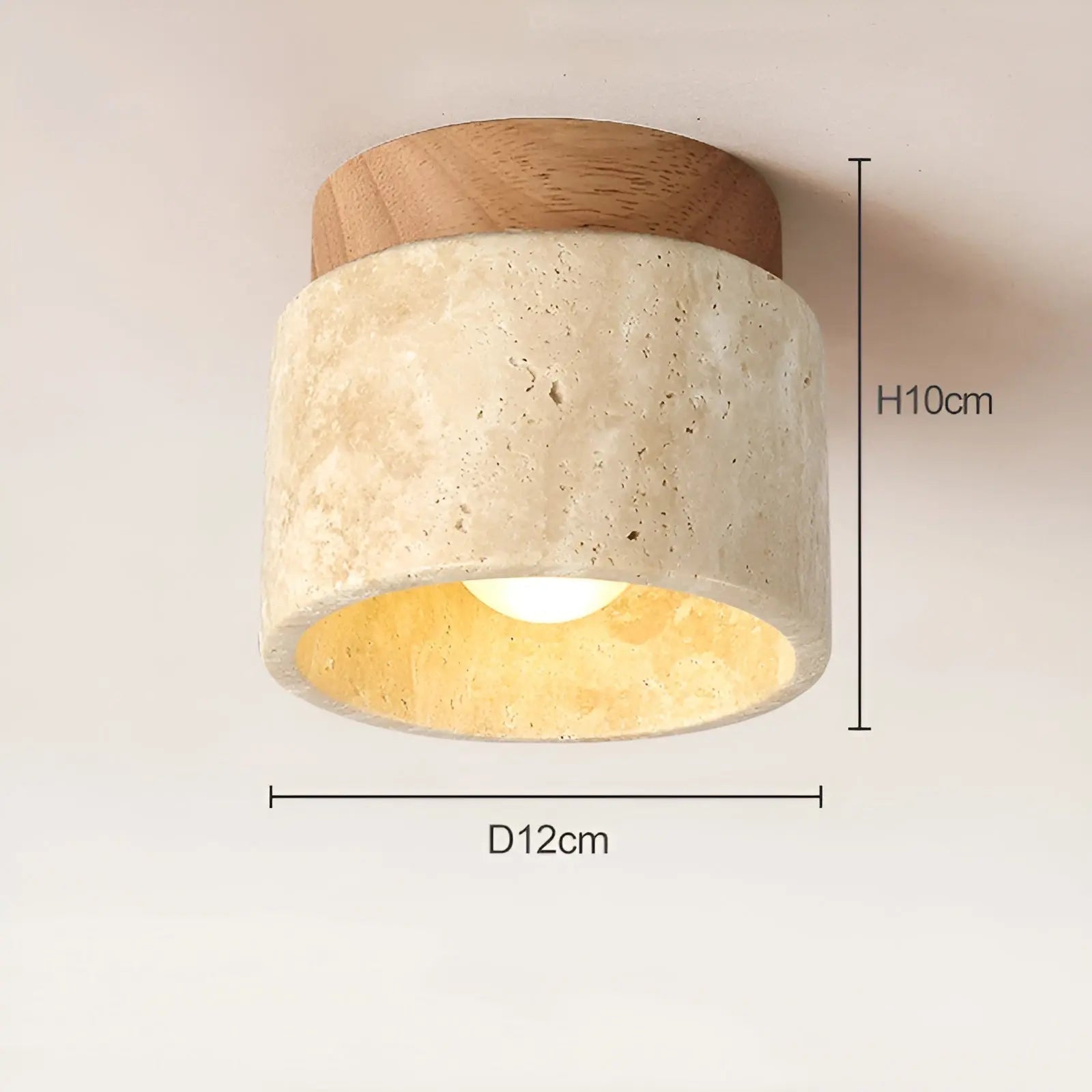Lampada da Soffitto in Travertino Rustico – TravaGlow