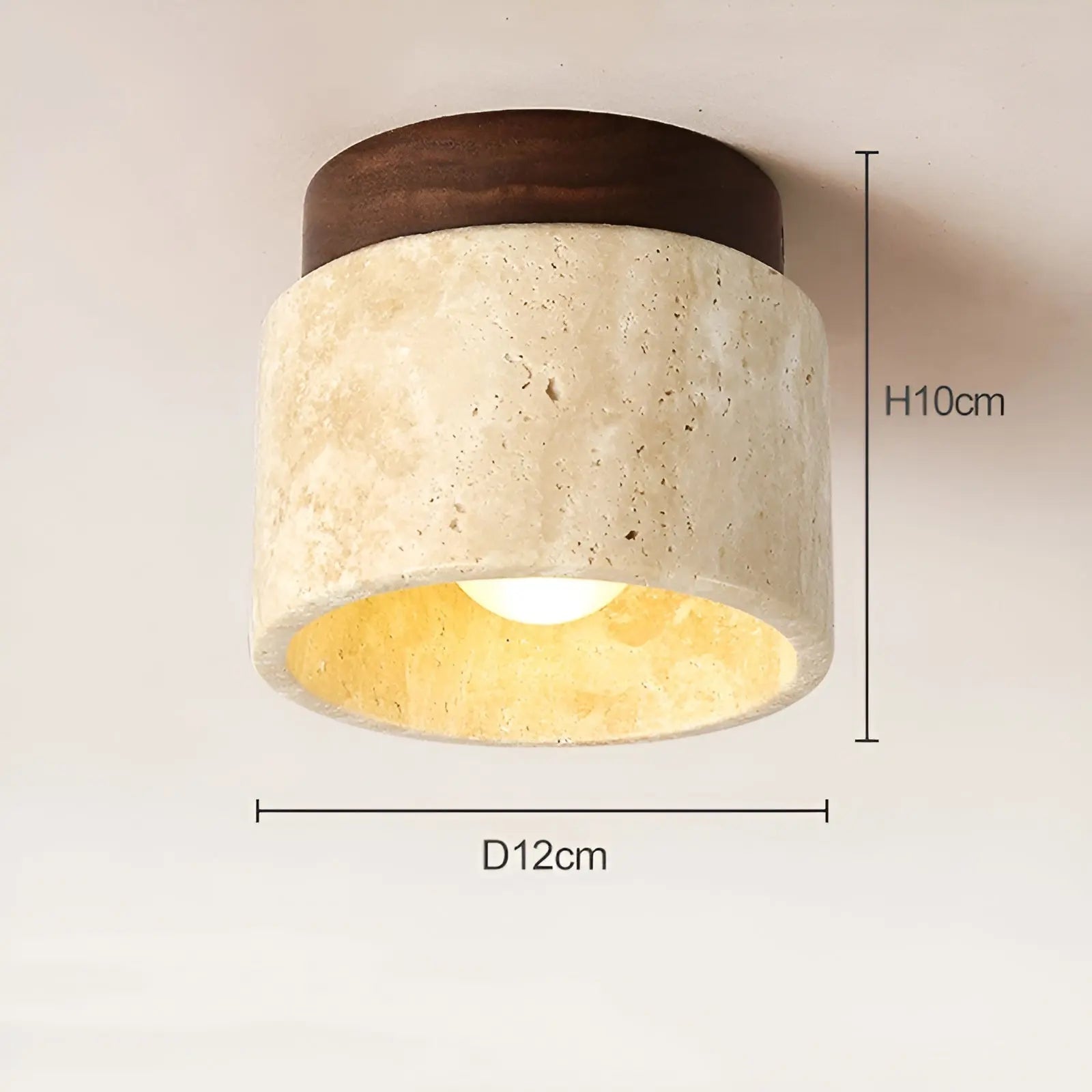 Lampada da Soffitto in Travertino Rustico – TravaGlow