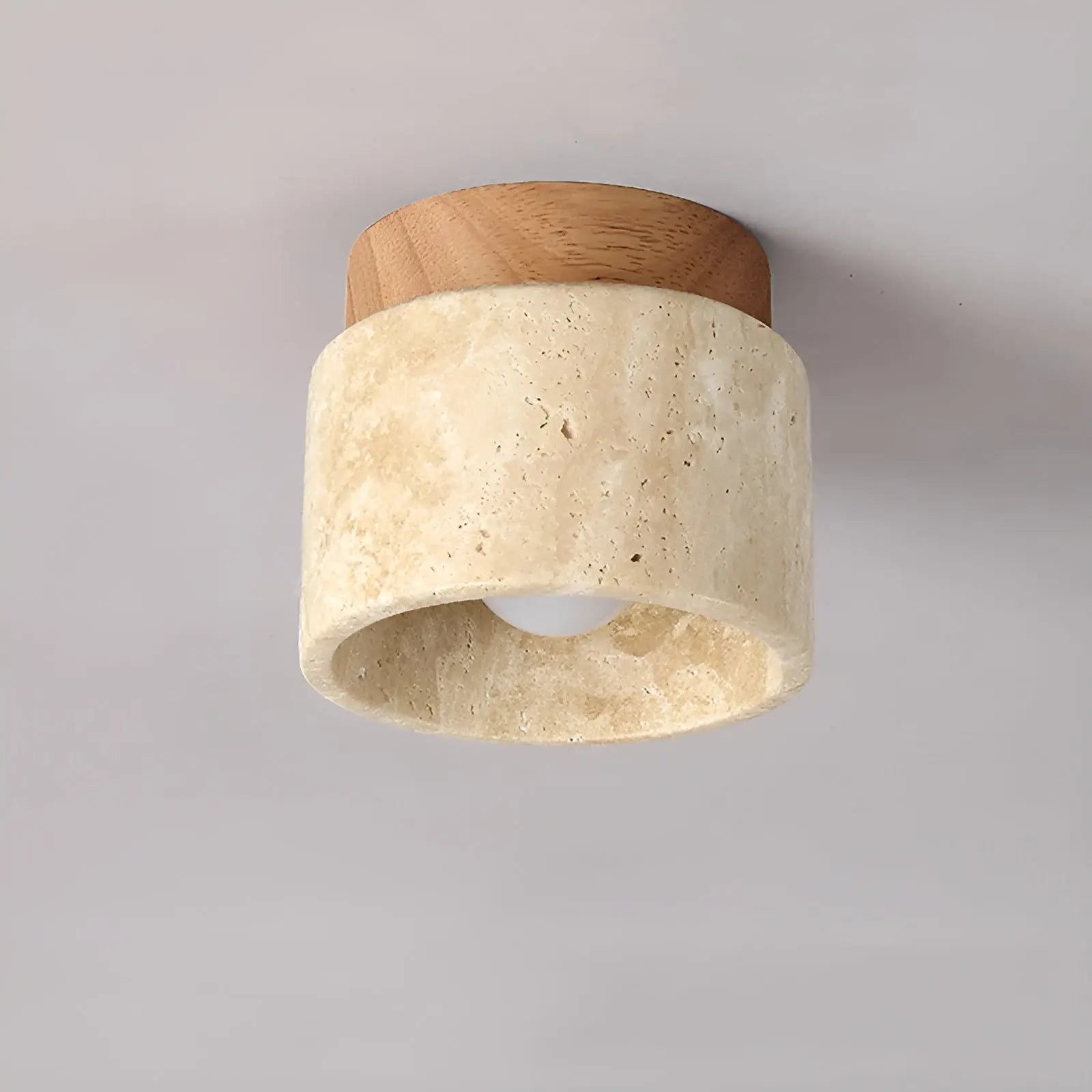 Lampada da Soffitto in Travertino Rustico – TravaGlow