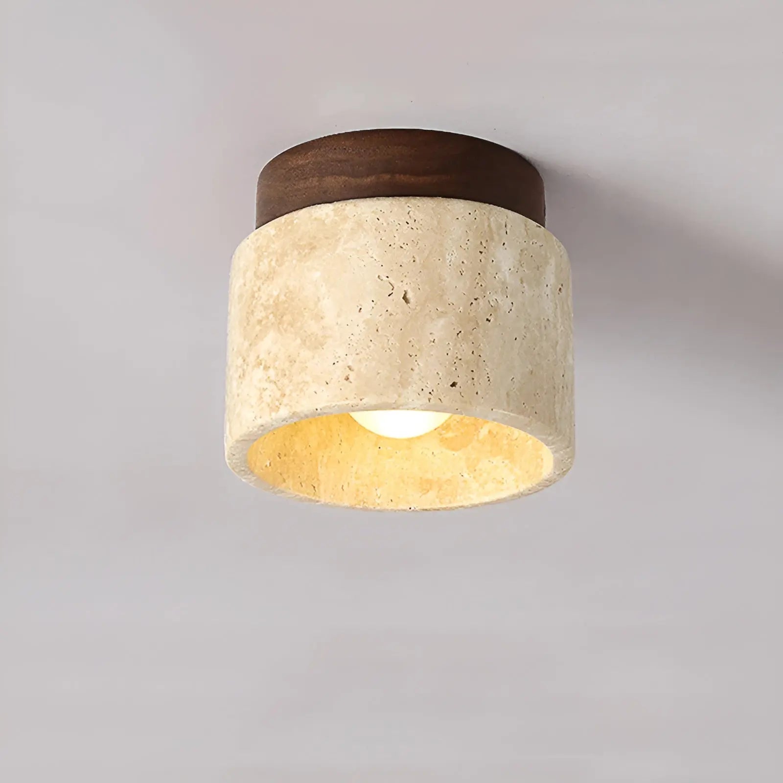 Lampada da Soffitto in Travertino Rustico – TravaGlow