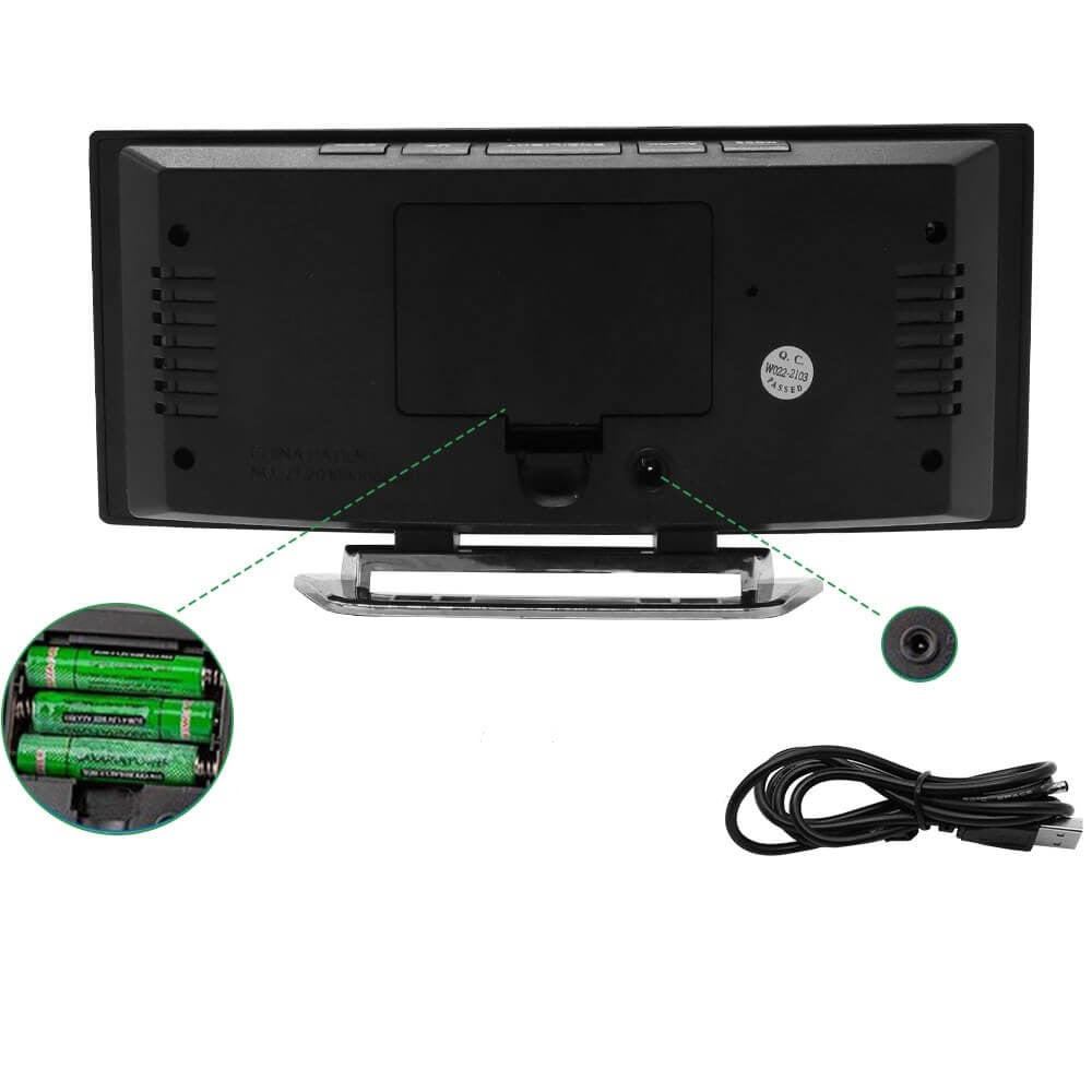 Orologio Digitale Alarm con LED Curvo dal Design Moderno – LumiCurve