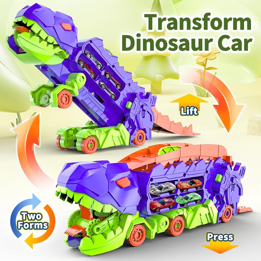 Trasportatore Dino City - Pista da Corsa & Camion Trasformabile