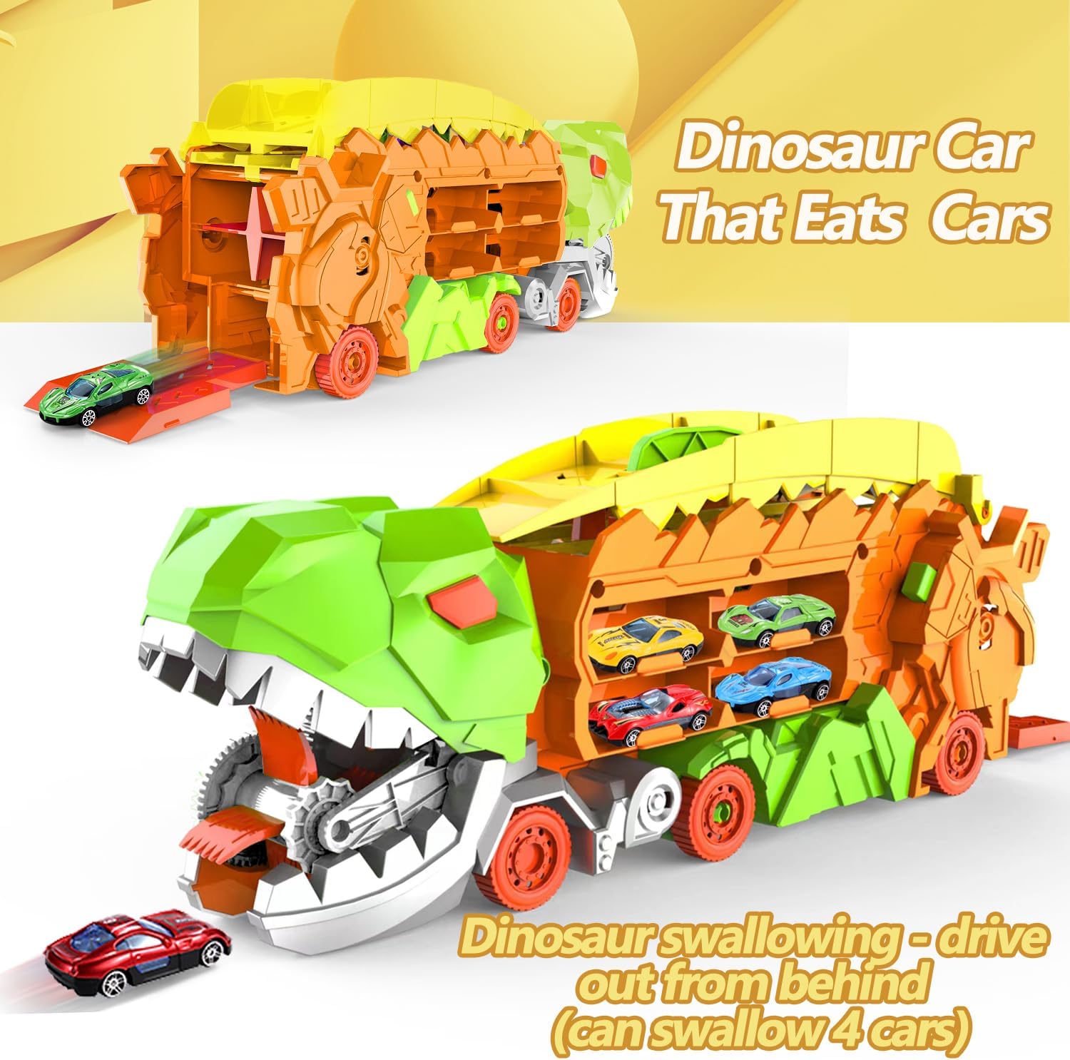 Trasportatore Dino City - Pista da Corsa & Camion Trasformabile