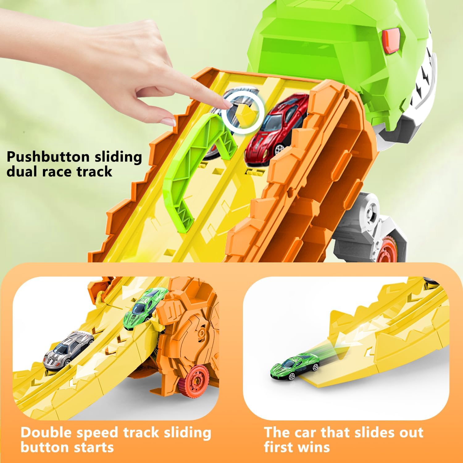 Trasportatore Dino City - Pista da Corsa & Camion Trasformabile