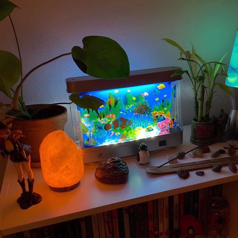 Lampada per acquario LED AquaHaven | Luce per acquario anti-stress con display di pesci tropicali