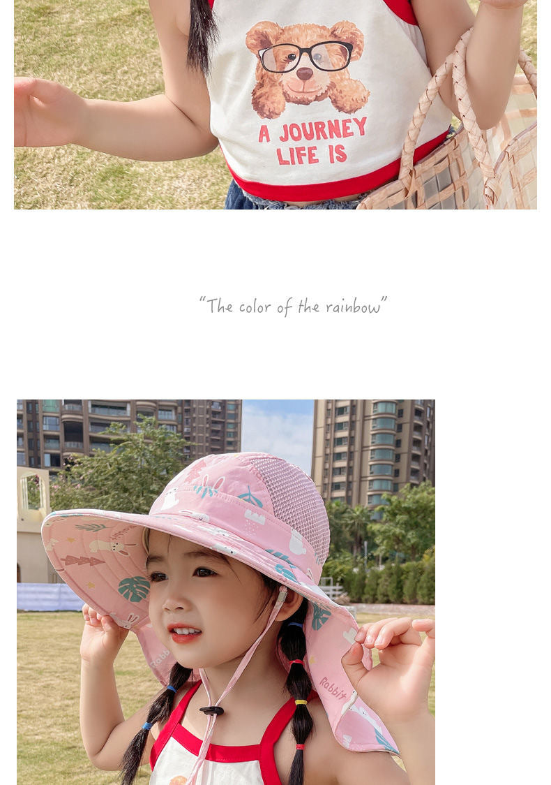 CAPPELLO DA SOLE ANTI-UV PER BAMBINI CON FISCHIO – CAPPELLO A CESTO ESTIVO PER RAGAZZI E RAGAZZE