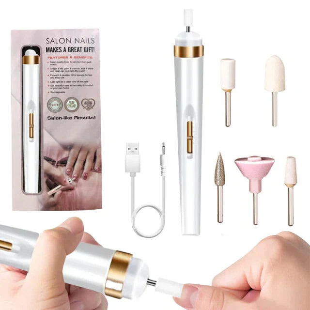 LIMA ELETTRICA PER UNGHIE 5-IN-1 – STRUMENTO PER MANICURE PORTATILE CON LUCE
